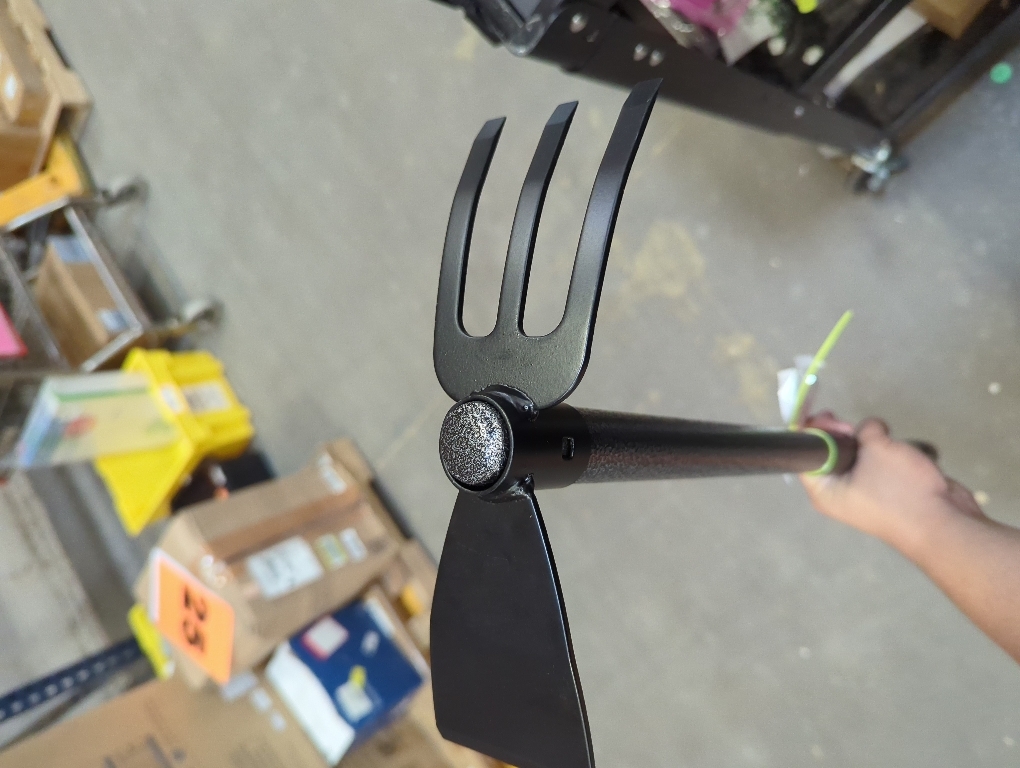 Hoe and Cultivator Gardening Hand Tools, Heavy Duty Stainless Steel Garden Hoe and 3 Fork Hand Tiller for Gardening Weeding Planting with Adjustable Handle 45 inch
