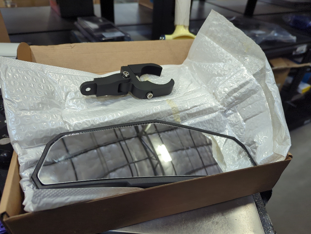 Black UTV Rear View Mirror, Adjustable Center Rearview Mirror with Aluminum Clamp Fit for Roll Bar, Compatible with Polaris RZR, Pioneer, Talon, Can Am X3, Kawasaki, CFMOTO