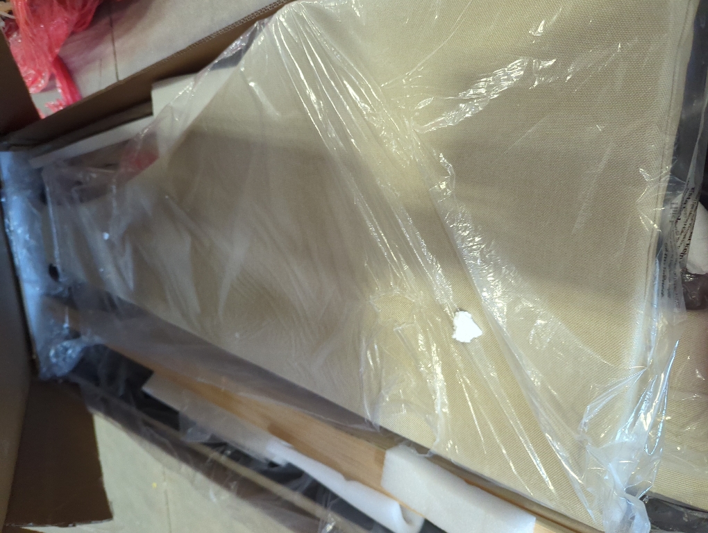 iPormis Queen Bed Frame with Upholstered Wingback Button Tufted Storage Headboard, Luxurious Platform Bed with Charging Station, Sturdy Wooden Slats Support,No Box Spring Needed,Beige