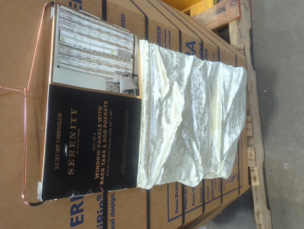 Luxury Chenille Serenity By Indigo Home Set Of 2 Window Panels With Back Tabs & Rod Pockets 38 x 96