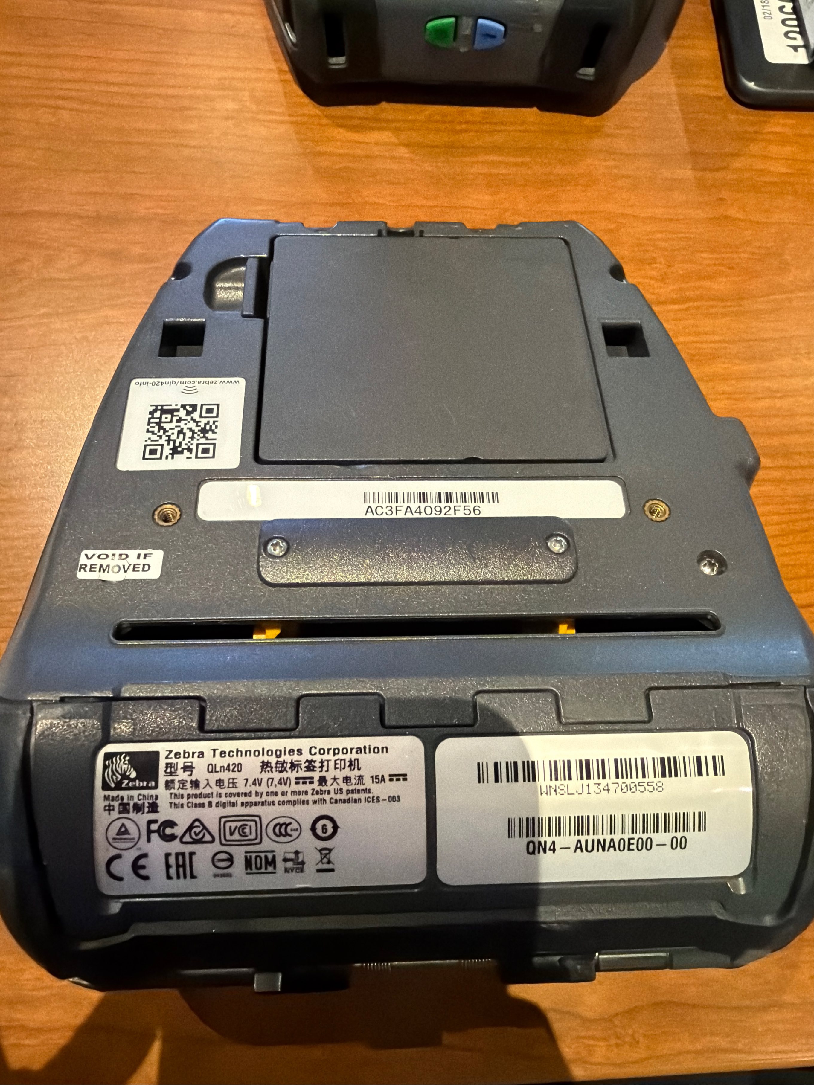 Zebra QLn420 Mobile Barcode Label Printer | Wireless Bluetooth and WiFi