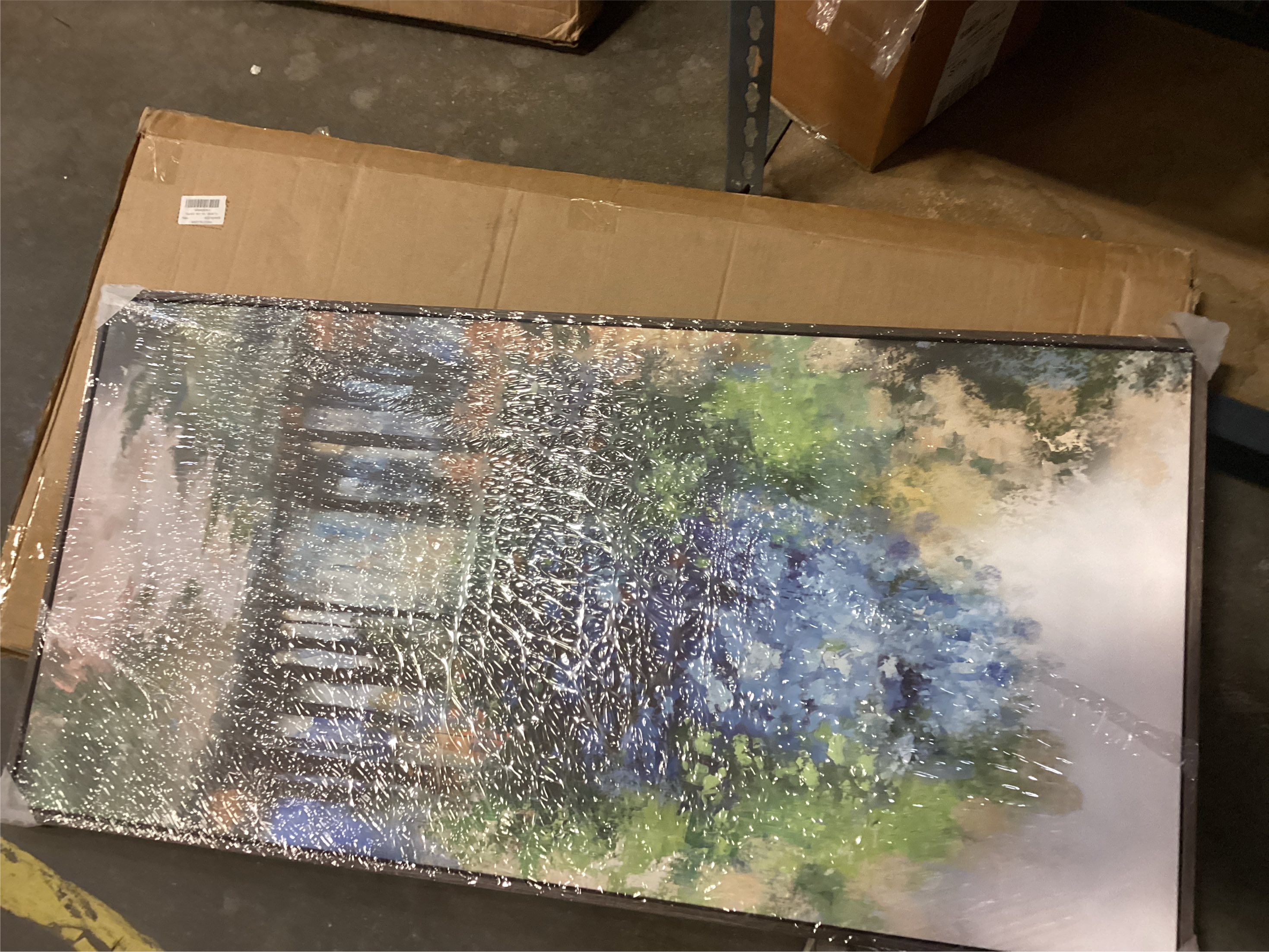 Framed Vertical Colorful Forest Living Room Wall Art, Large Tree & Path Picture Artwork for Walls, Farmhouse Landscape Vertical Canvas Print for Office Kitchen Foyer Stair Hallway Wall Decor, 20x40 In