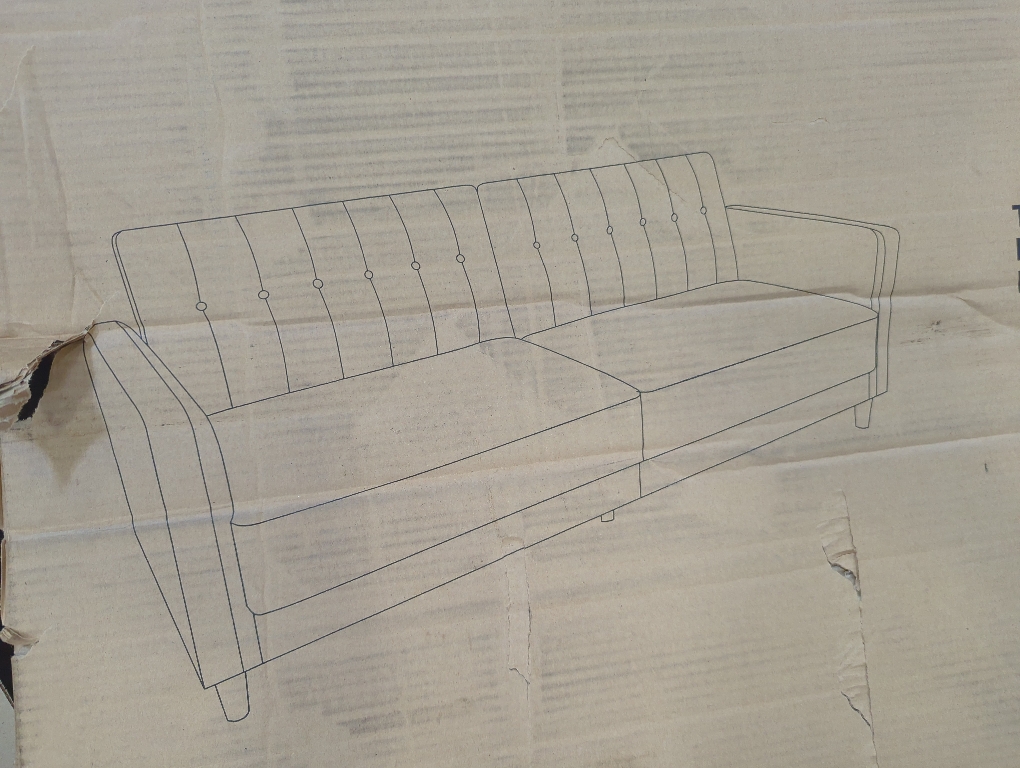 Tufted Futon Faux Leather Brown