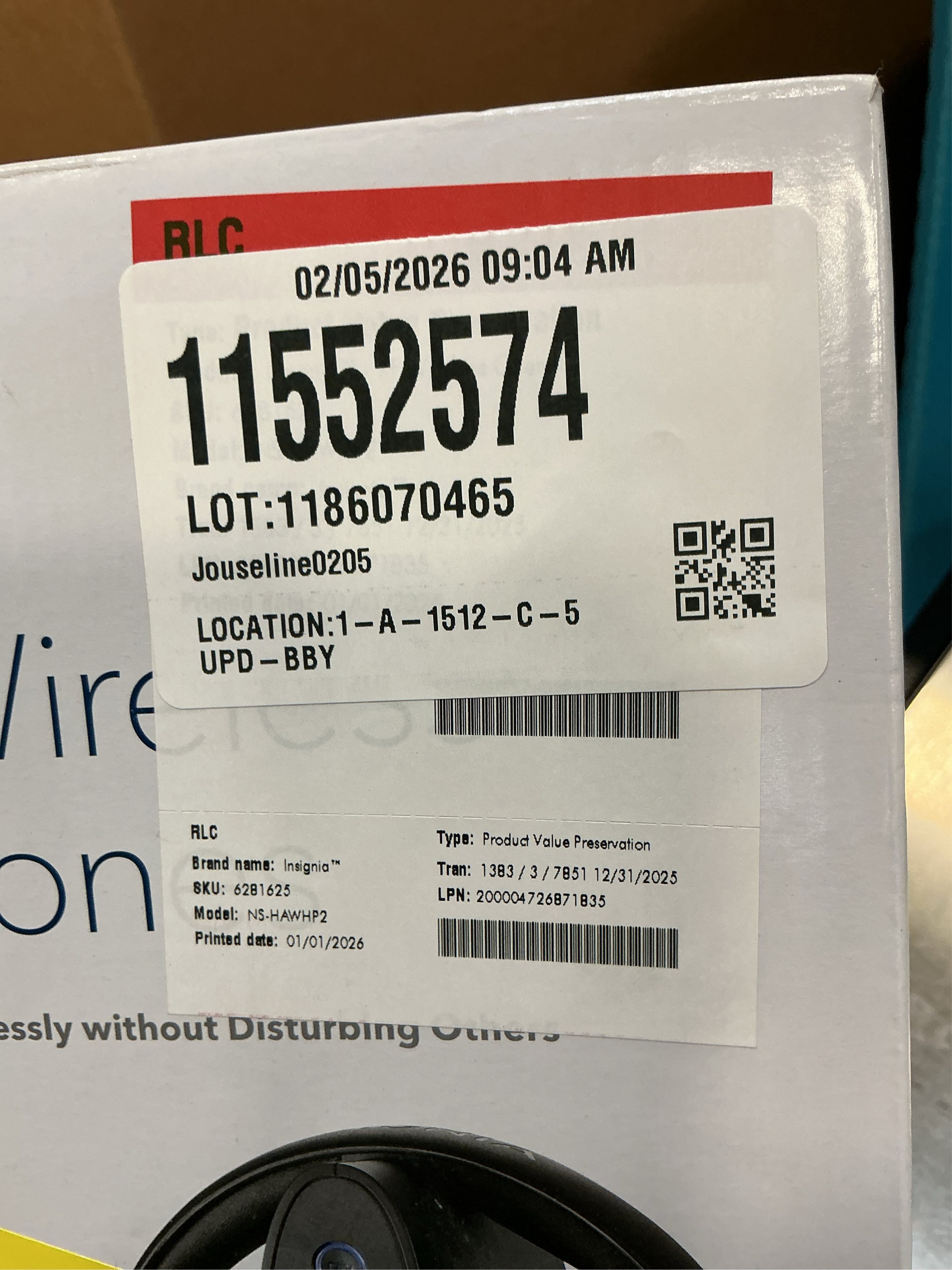 insignia - ns-hawhp2 rf wireless over-the-ear headphones - black