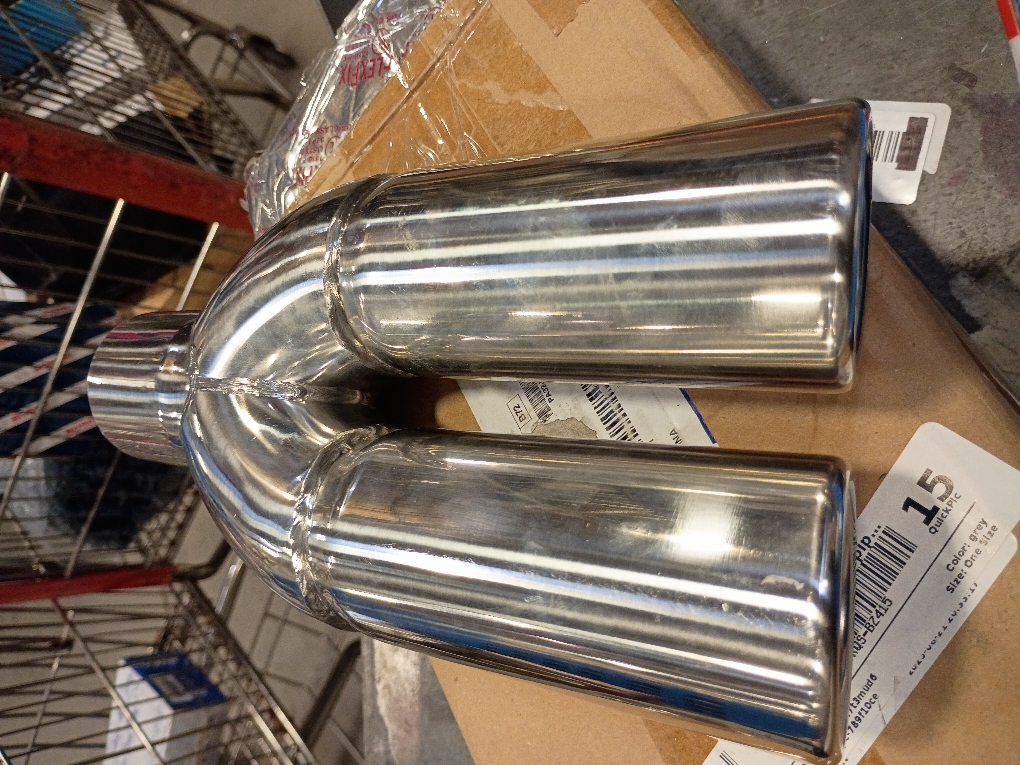 2.5 inch 6.3cm Universal Dual Exhaust Tip Stainless Steel Muffler Tail Pipe For Car Pickup trucks (Blue Straight)