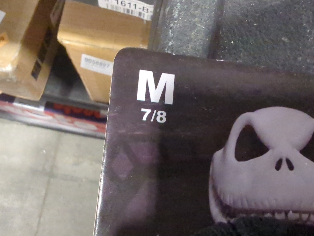 Size M 7-8 Color Black Disney Men's Nightmare Before Christmas Slippers - Jack Skellington