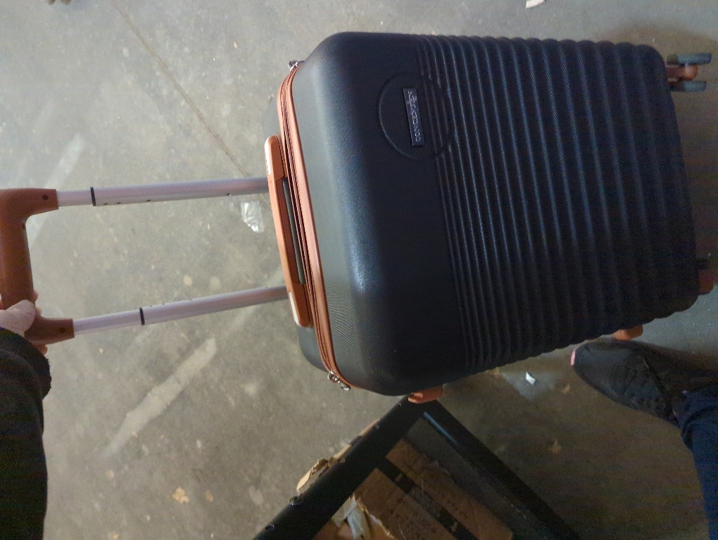 COOLIFE Cabin Suitcase 55X35X20cm for Ryanair Airlines Carry on Cabin Luggage Hard Shell Suitcase Lightweight with TSA Lock and 4 Spinner Wheels 2 Year Warranty, Black/Brown, 55X35X20cm, Suitcase