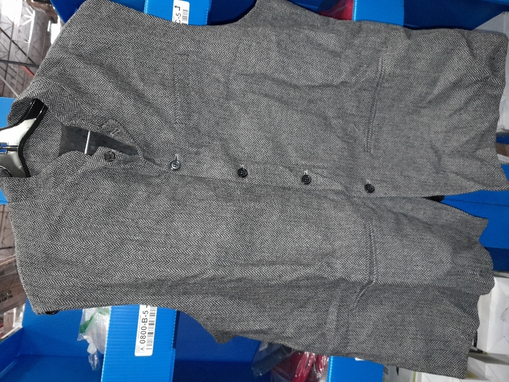 Tuikayoo Mens Herringbone Wool Vests Suit Business Tweed High Collar Waistcoats Slim Fit Size large