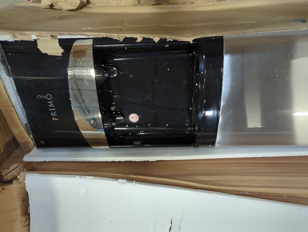 Primo Bottom-Loading Self-Sanitizing Water Dispenser - 2 Temp (Hot-Cold) Water Cooler Water Dispenser for 5 Gallon Bottle w/Child Safety Lock, Black and Stainless Steel