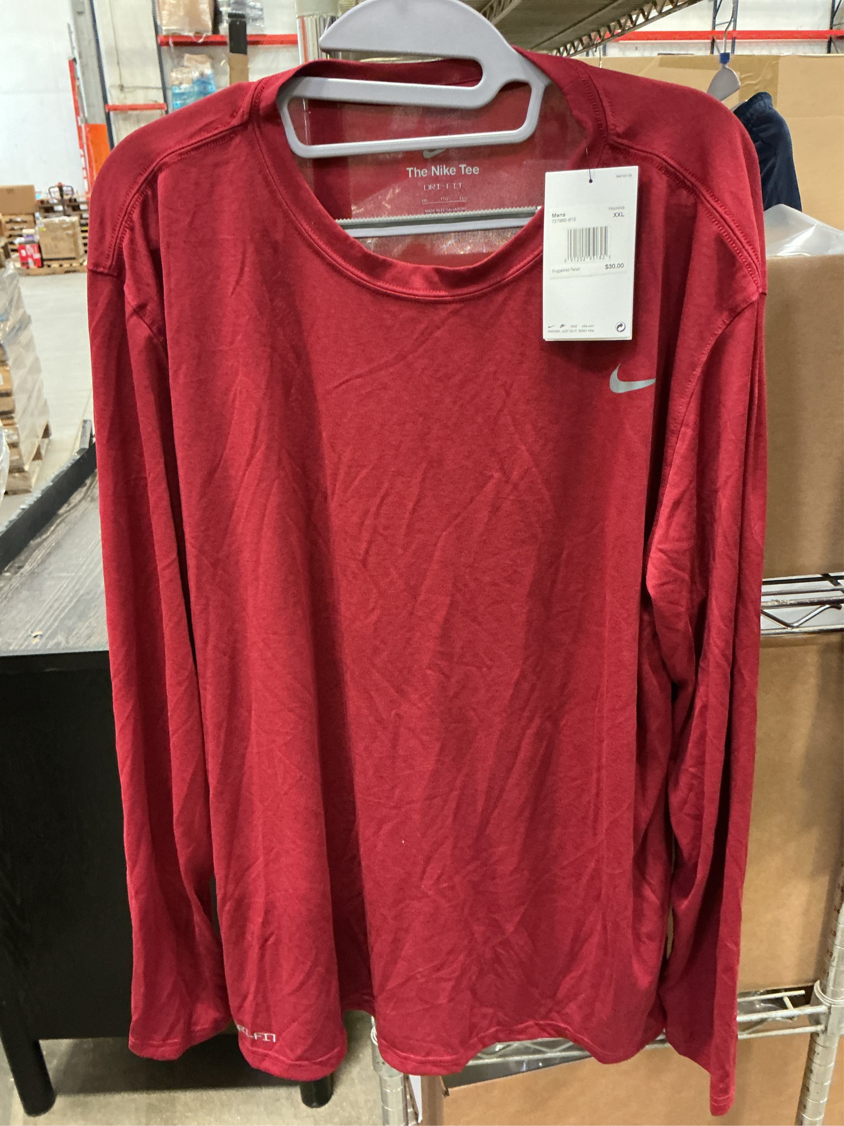 size XXL. Nike Legend Long Sleeve Poly Top-crimson-2xl