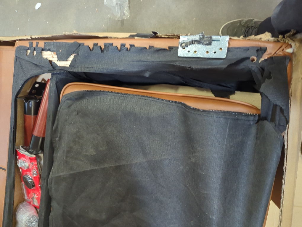 Tufted Futon Faux Leather Brown