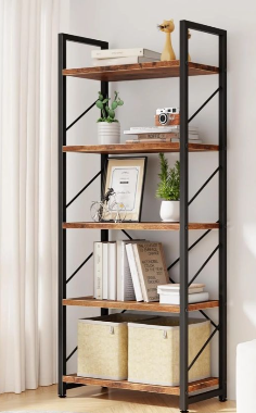 5 Tier Book Shelf Brown and Black