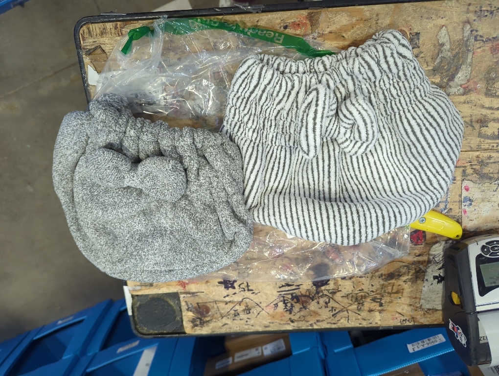 Microfiber Hair Towel Wrap, Soft Absorbent & Quick Drying Cap Set for Curly Thick Hair, Women & Girls - 2 Pcs (Stripe & Gray)