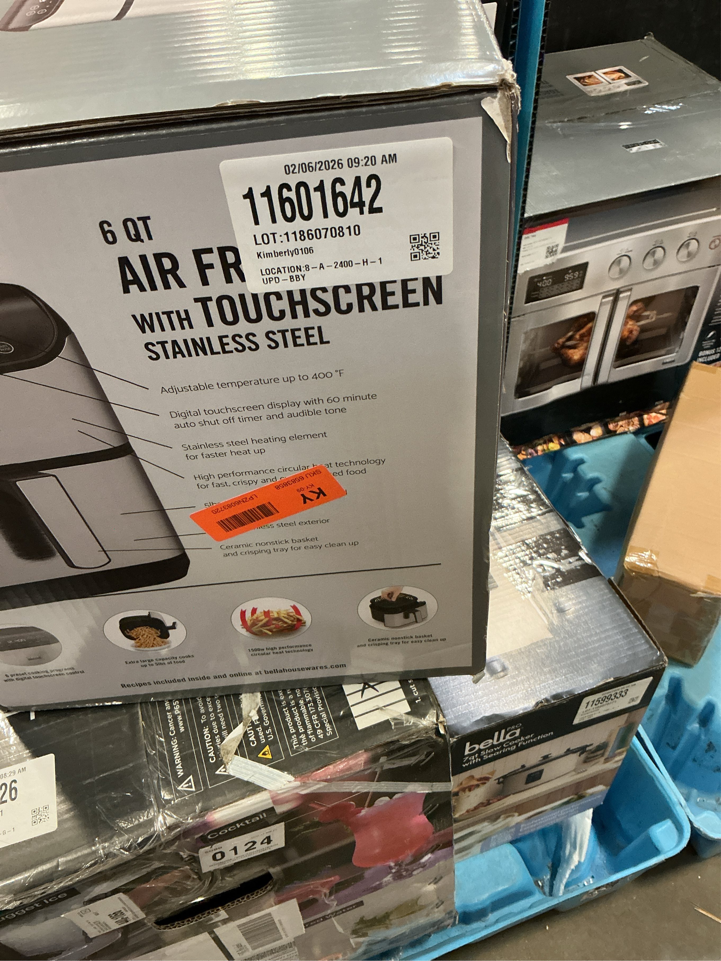 Bella PRO - 6-qt. Touchscreen Air Fryer - Stainless Steel