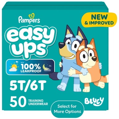 Pampers Easy Ups Bluey Potty Training Pants Boys Size 5T-6T, 50 Count
