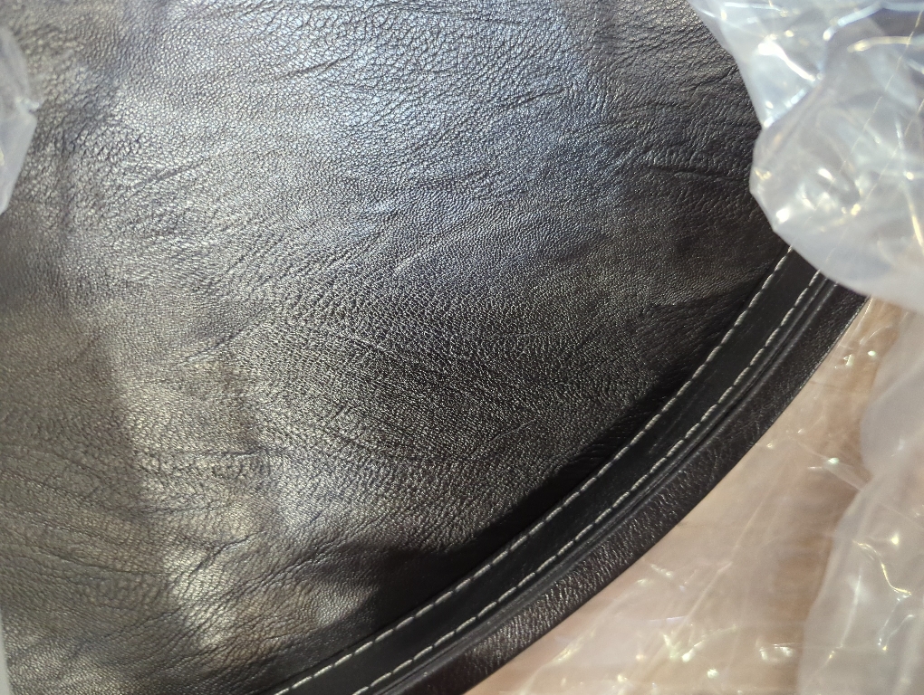 25x25 High-End Light Luxury Leather Round Oversized Tray - Ottoman Coffee Food Serving for Family Dinner, Outdoor Picnic & Party Essentials | Versatile Home Decor Tray(25 inch Black)