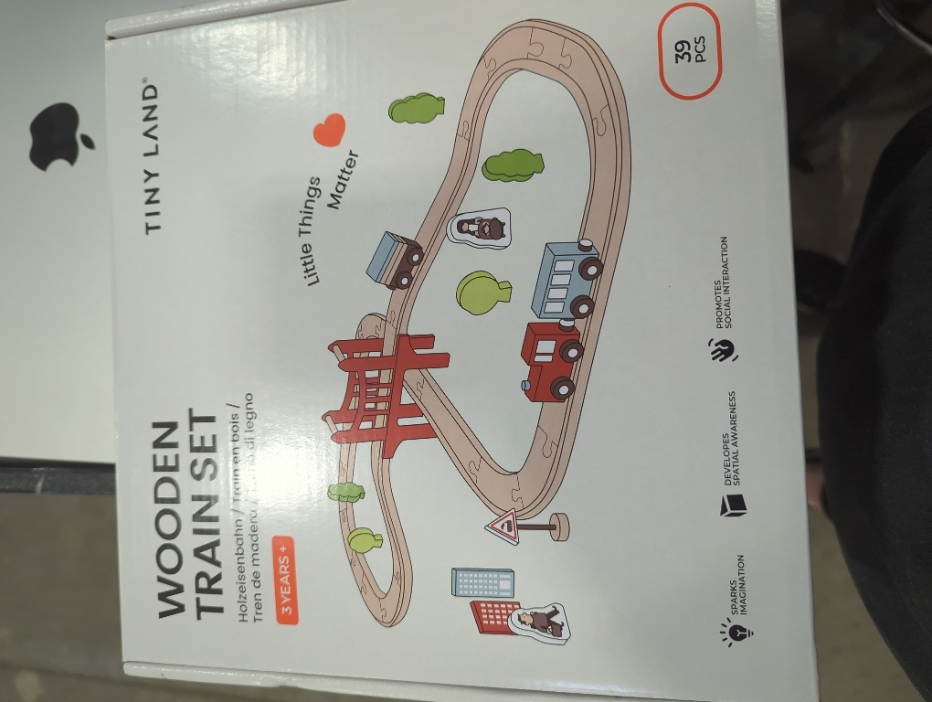 Tiny Land Wooden Train Set for Toddler - with Wooden Tracks Compatible with Major Brands - Expandable, Changeable-Train Toy for 3 4 5 Years Old Girls & Boys