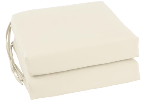 2pk Blazing Needles Indoor 16 x 16 Twill Chair Cushion, Natural