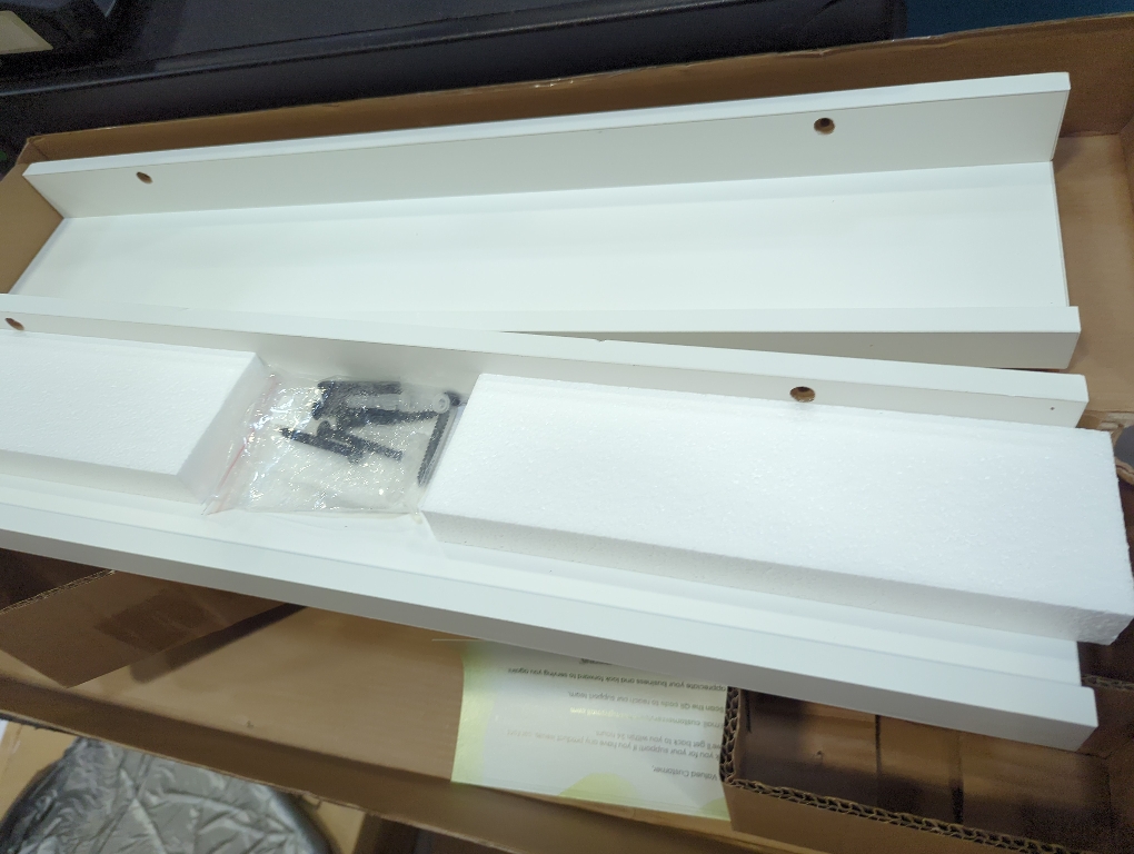 2pk White Hanging Shelf