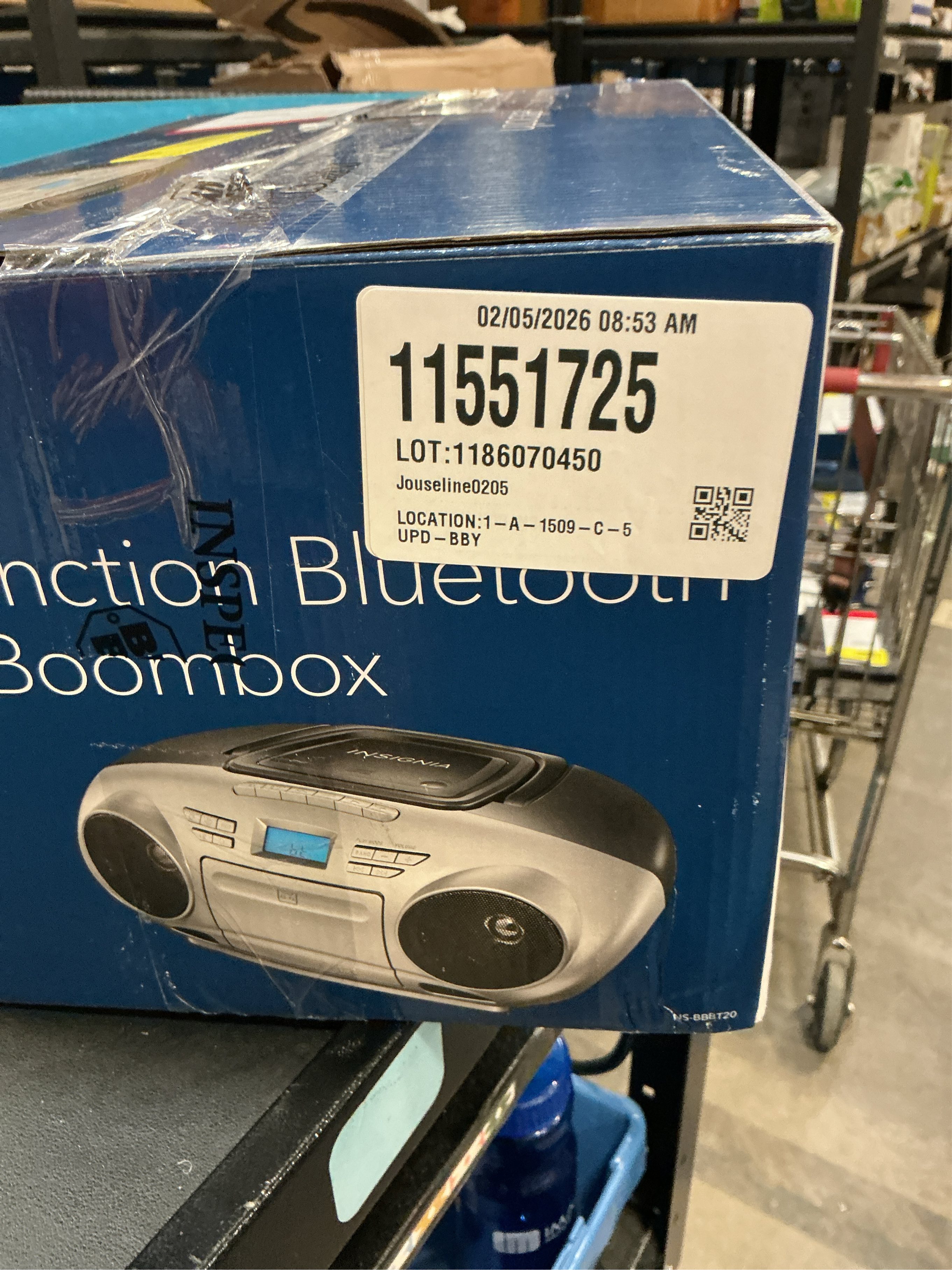 Insignia AM/FM Radio Portable CD Boombox with Bluetooth