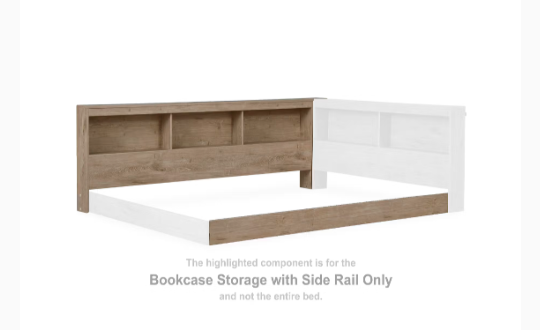 Oliah Bookcase Storage With Side Rail