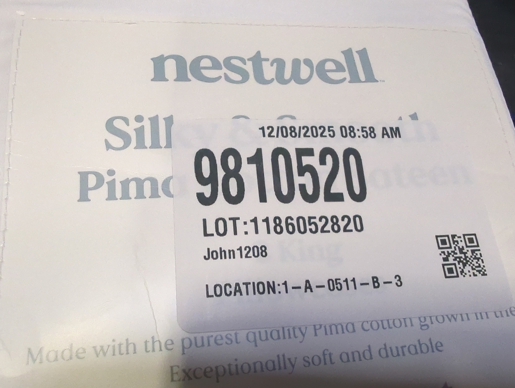 Set of 2 Size King  Color White Nestwell Pima Cotton Sateen 500-Thread-Count King Pillowcase Set in Bright White