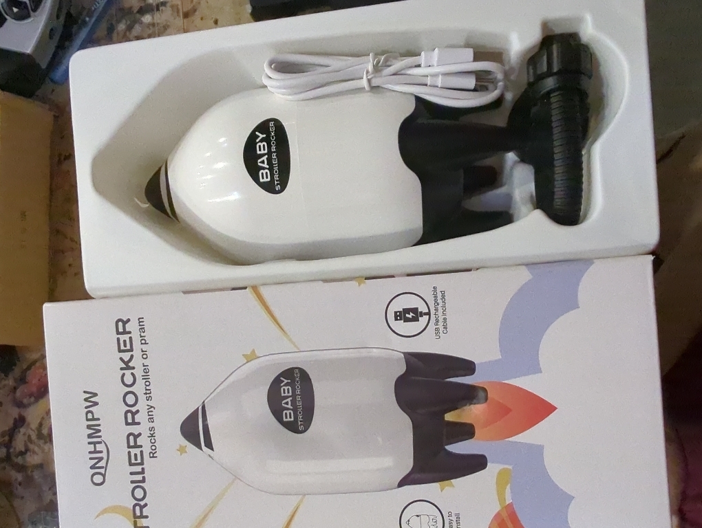 QNHMPW Baby Rocker, Portable Baby Bouncer Gently Rocks Any Stroller or Pram, Baby Vibrating Soother Adjustable Speed and USB Rechargeable, Baby Sleep Aid Newborn Essentials Must Haves Gifts