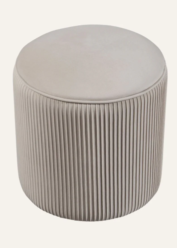 Archiology Quinn Ottoman - Modern Pumpkin-Shaped Design Taupe