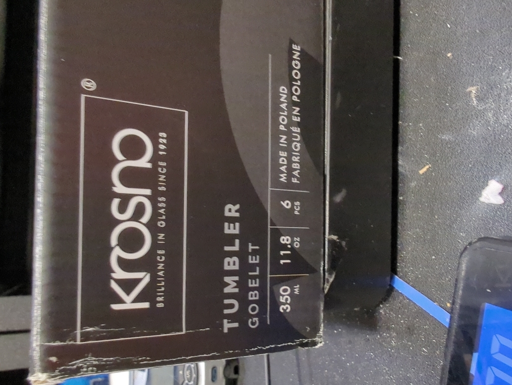 Krosno Glasses Set | 6x  (11.8 oz) tumbler goblet (350ml)| Perfect for Home, Restaurants and Parties | Dishwasher Safe