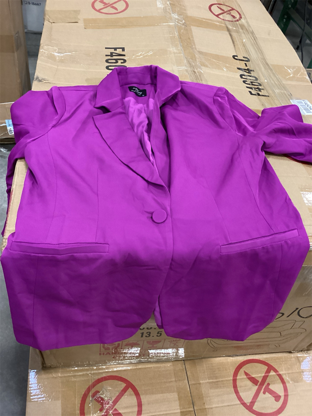 Women Long Sleeve Button Blazers Work Casual Office Notch Lapel Business Open Front Blazer Jacket with Pockets SIZE SMALL