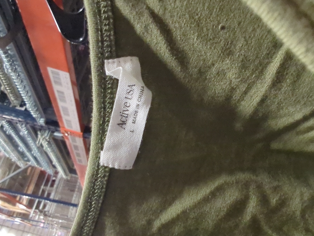 Size Large Round Neck W/removable Bra Cup Cotton Spandex Bra Top (Olive