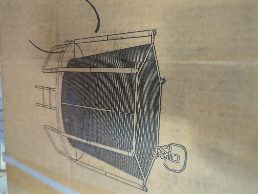 12ft Trampoline for Kids and Adults,Outdoor Trampoline with Enclosure,Basketball Hoop and Ladder,Upright-Poled Backyard Trampoline with Total Loading 1320Lbs,Birthday Gifts,Blue