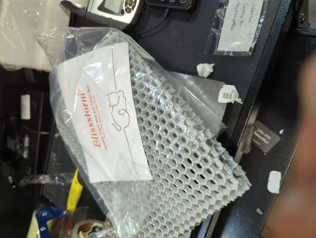 Cat Litter Mat, Kitty Litter Collector, Double Layered Honeycomb Design Waterproof, Anti Urine, Anti Slip, Easy to Clean, Limit Garbage (30x24, Grey)