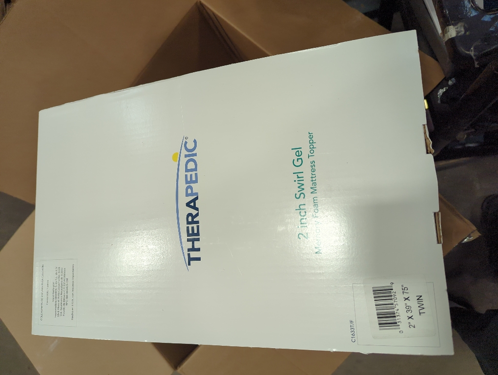 Therapedic - 2 Inch Swirl Gel Memory Foam Mattress Topper TWIN 75 L x 39 W.