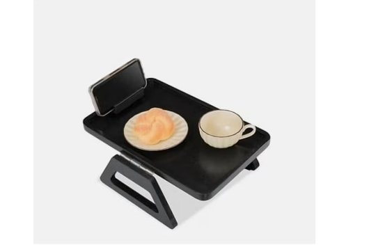 Smart Design Acacia Wood Armrest Tray Black