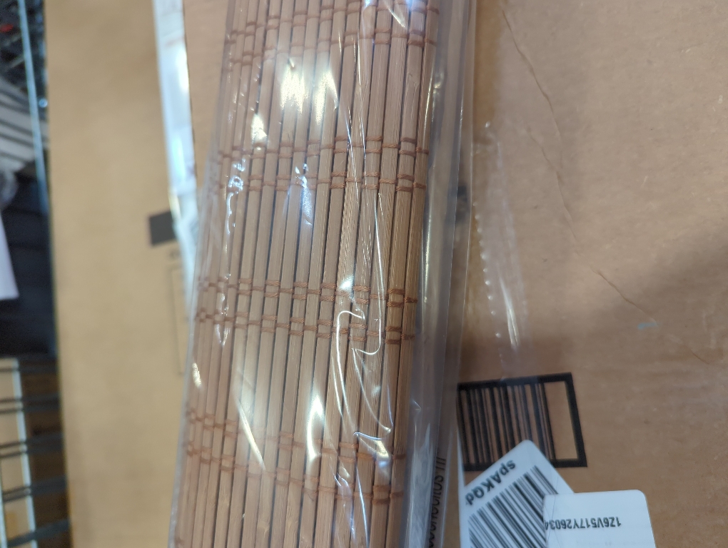 LazBlinds No Tools No Drill Cordless Bamboo Roman Shades, Light Filtering Window Treatment, Roll Up Bamboo Blinds for Windows 35'' W x 64'' H, Ceylon Light Russet