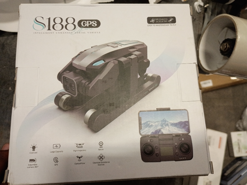 S188 GPS Drone with 8K Camera for Adults, FPV RC Quadcopter with Brushless Motor, 5G WiFi Transmission, Obstacle Avoidance, Optical Flow, Auto Return, Follow Me, Storage Bag, 2 Battery, Silver