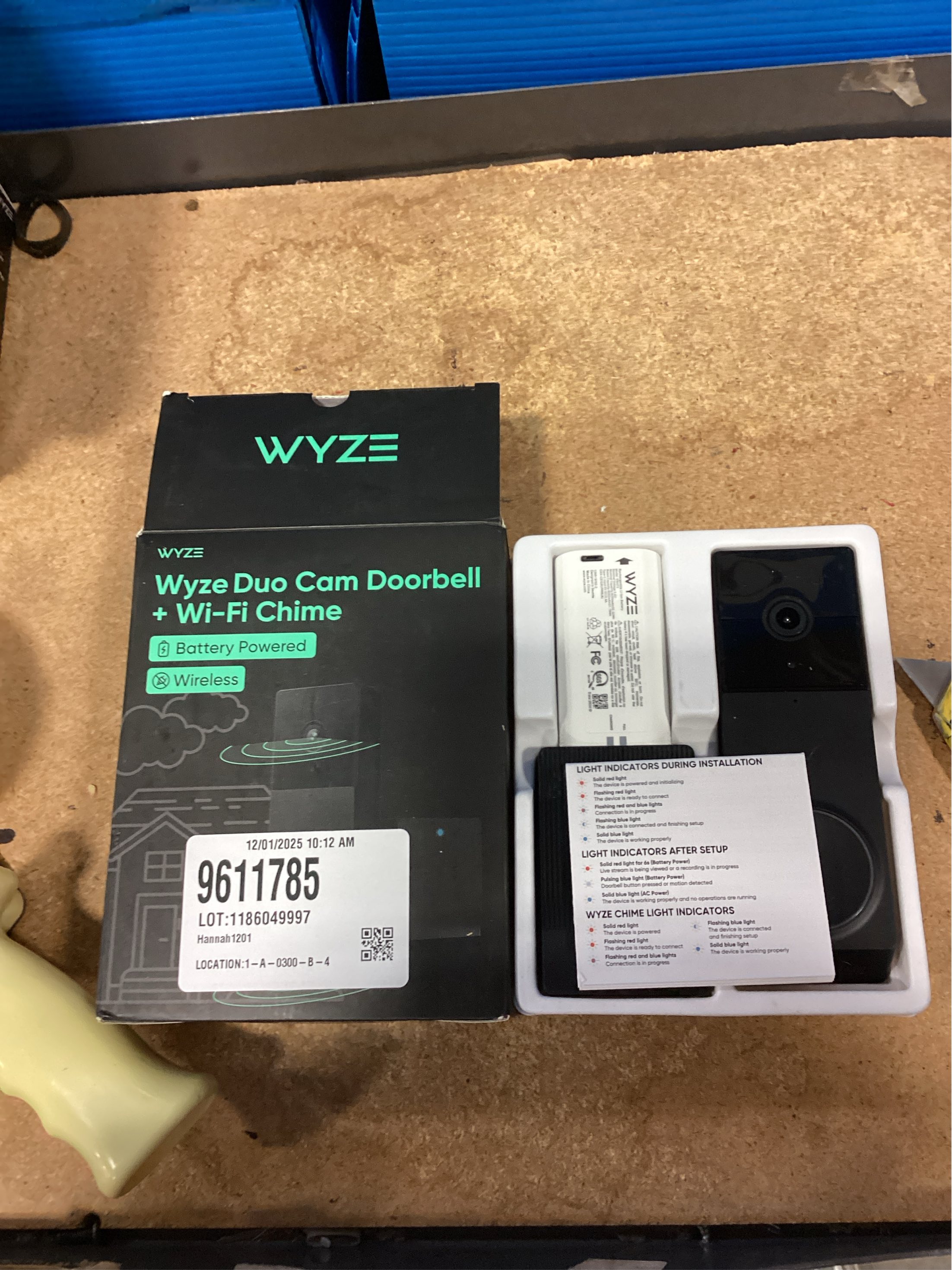 Wireless Duo Cam Video Doorbell (with Chime), Battery Powered, 2K Full HD Video, 2 Cameras, 2-Way Audio, Night Vision