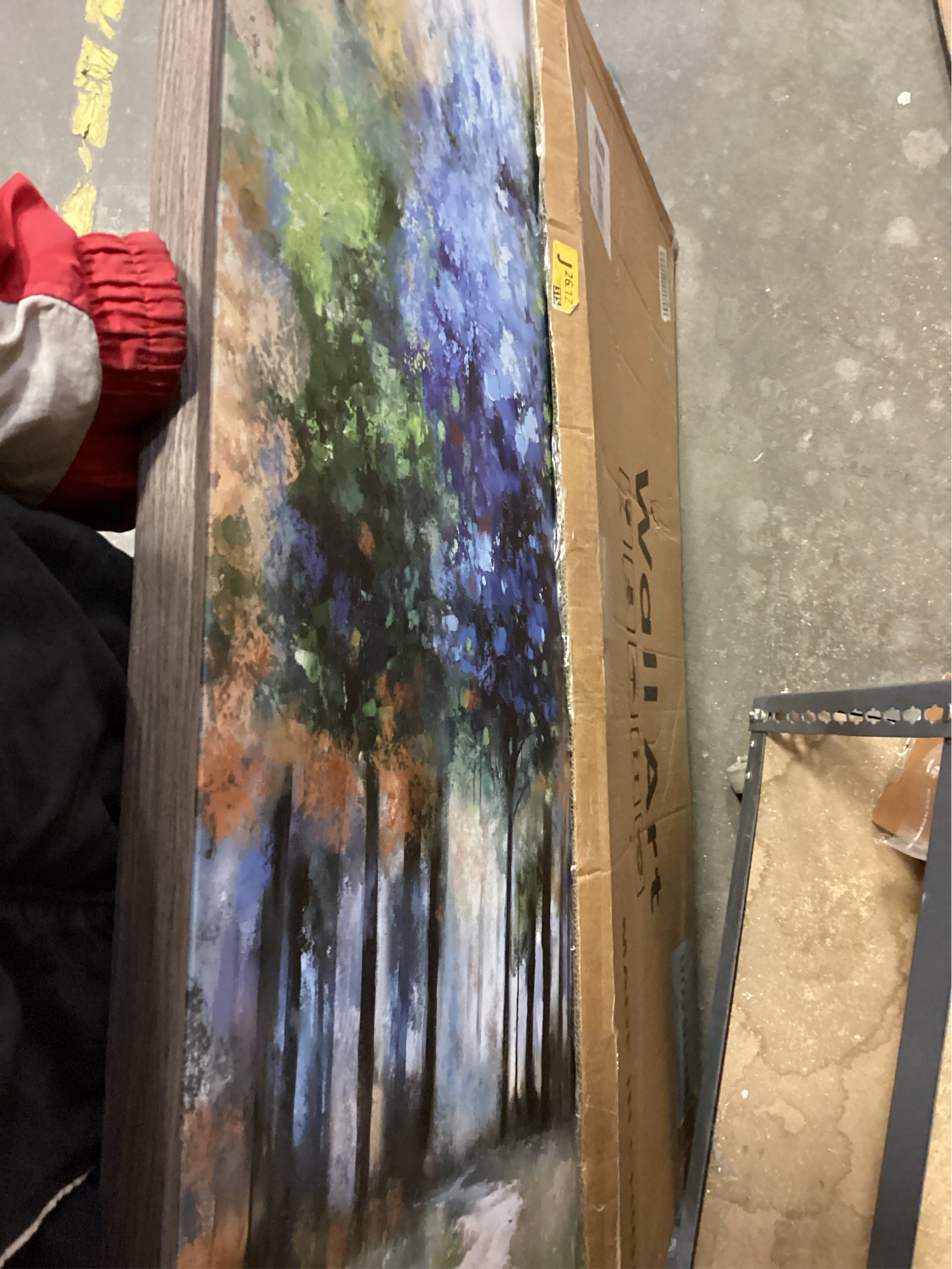 Framed Vertical Colorful Forest Living Room Wall Art, Large Tree & Path Picture Artwork for Walls, Farmhouse Landscape Vertical Canvas Print for Office Kitchen Foyer Stair Hallway Wall Decor, 20x40 In