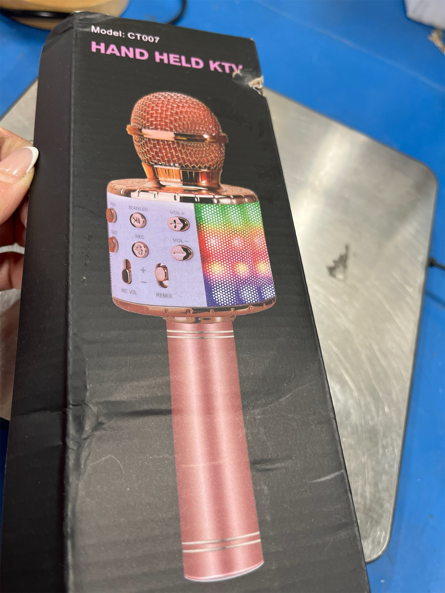 BlueFire 4 in 1 Karaoke Wireless Microphone with LED Lights, Portable Microphone for Kids, Great Gifts Toys for Kids, Girls, Boys and Adults (Pink) (no test)