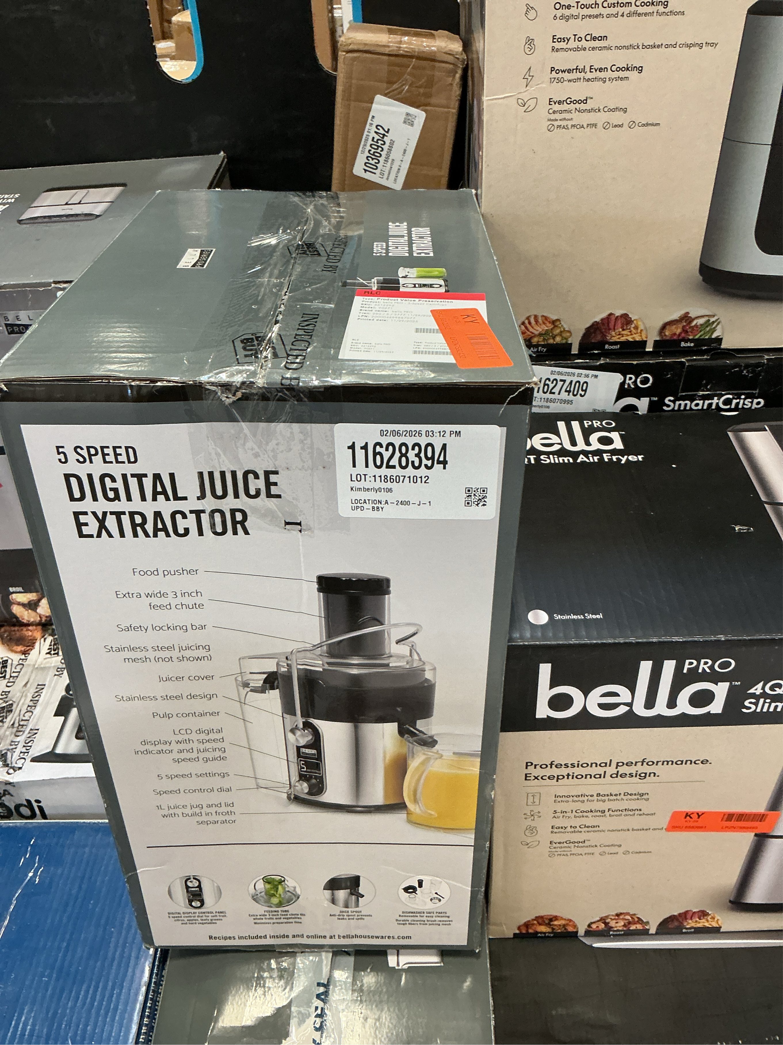 Bella PRO - 5-Speed Centrifugal Digital Juice Extractor - Stainless Steel