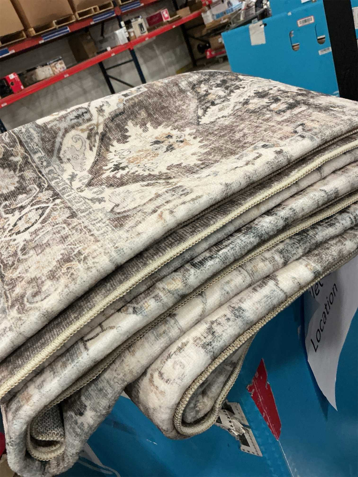 Area Rugs with Living Room：Machine Washable Rug - Soft Carpet for Bedroom - Waterproof Stain Resistant Vintage Distressed Area Rug Beige