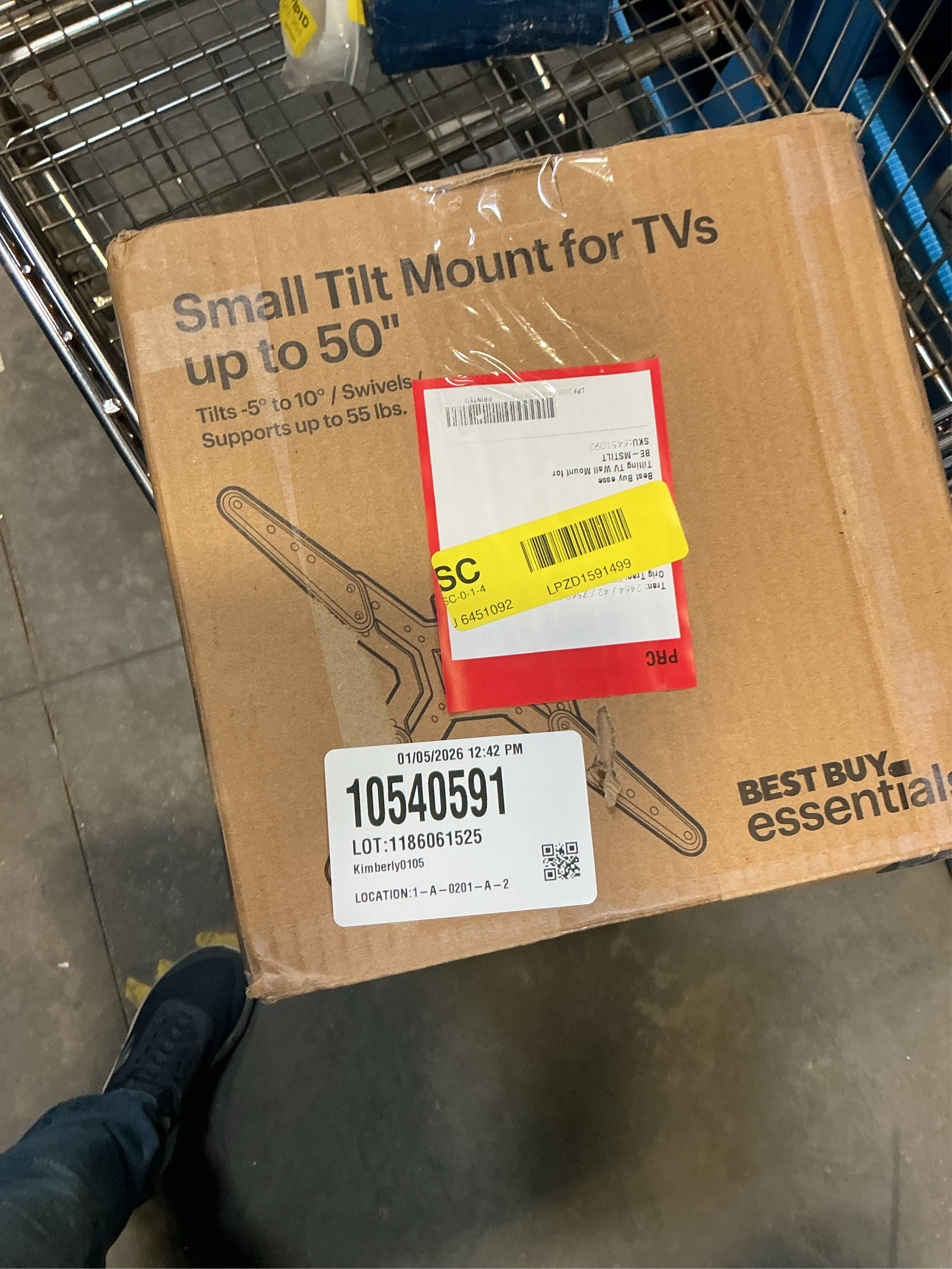 Best Buy Essentials™ - Tilting TV Wall Mount for up to 50 TVs - Black