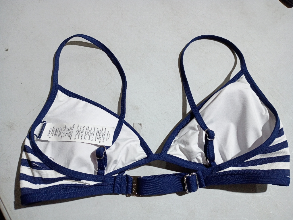 Tipped stripe bikini top Polo Ralph Lauren   size L