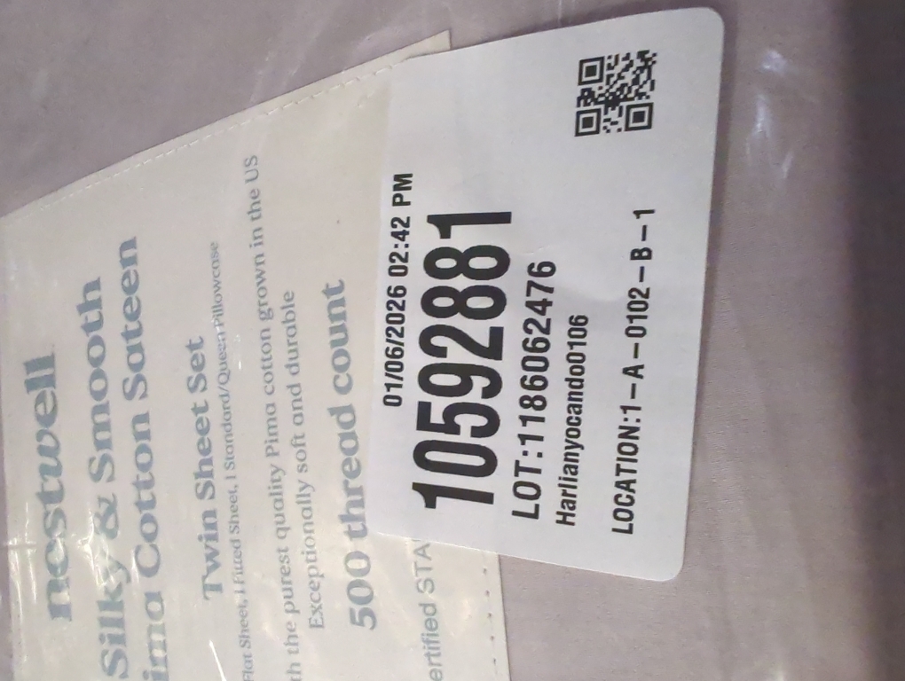 Nestwell Pima Cotton Sateen 500-Thread-Count Twin Sheet Set in Lilac Marble