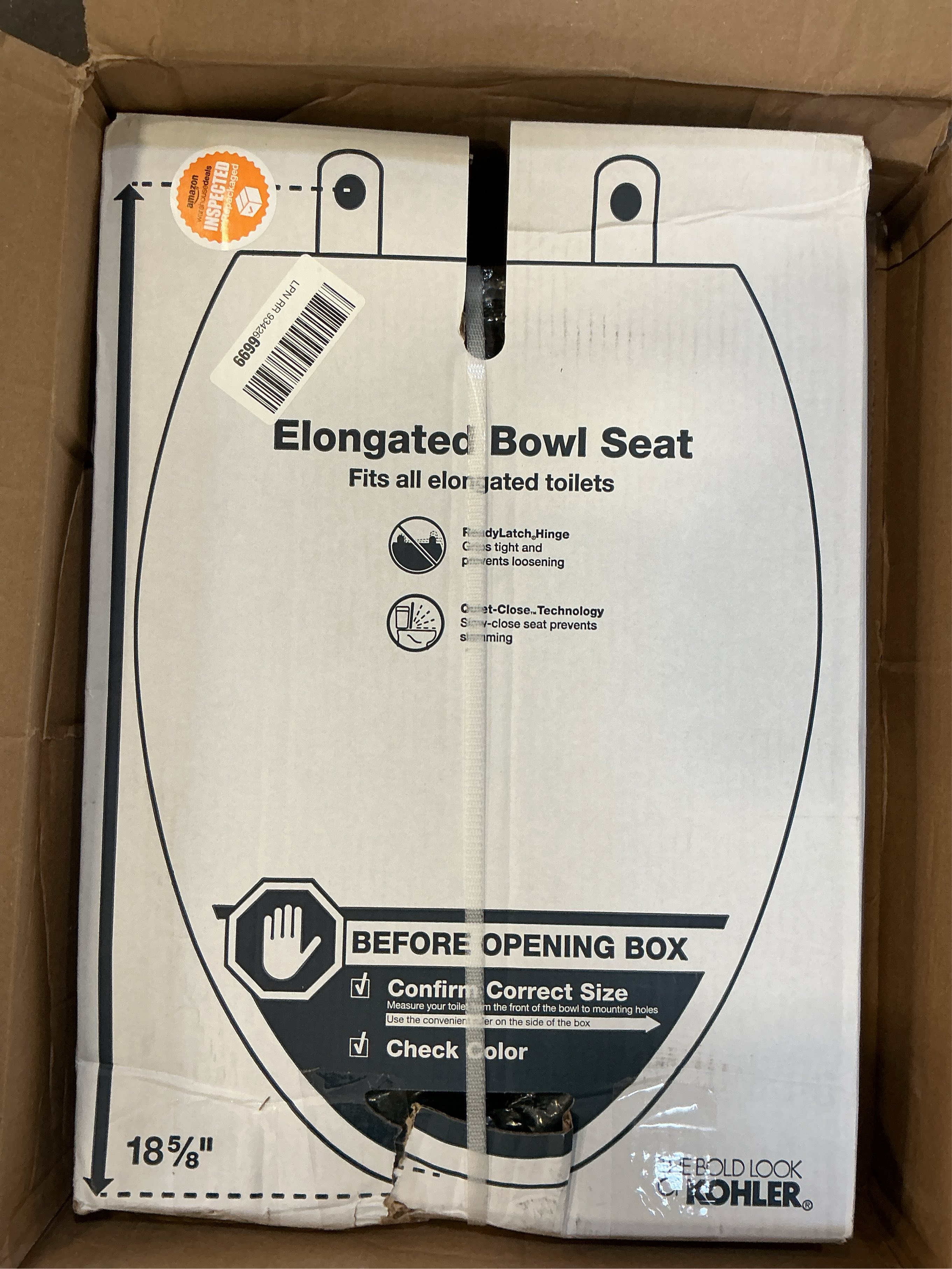 KOHLER Cachet Elongated Closed Front Toilet Seat in Black