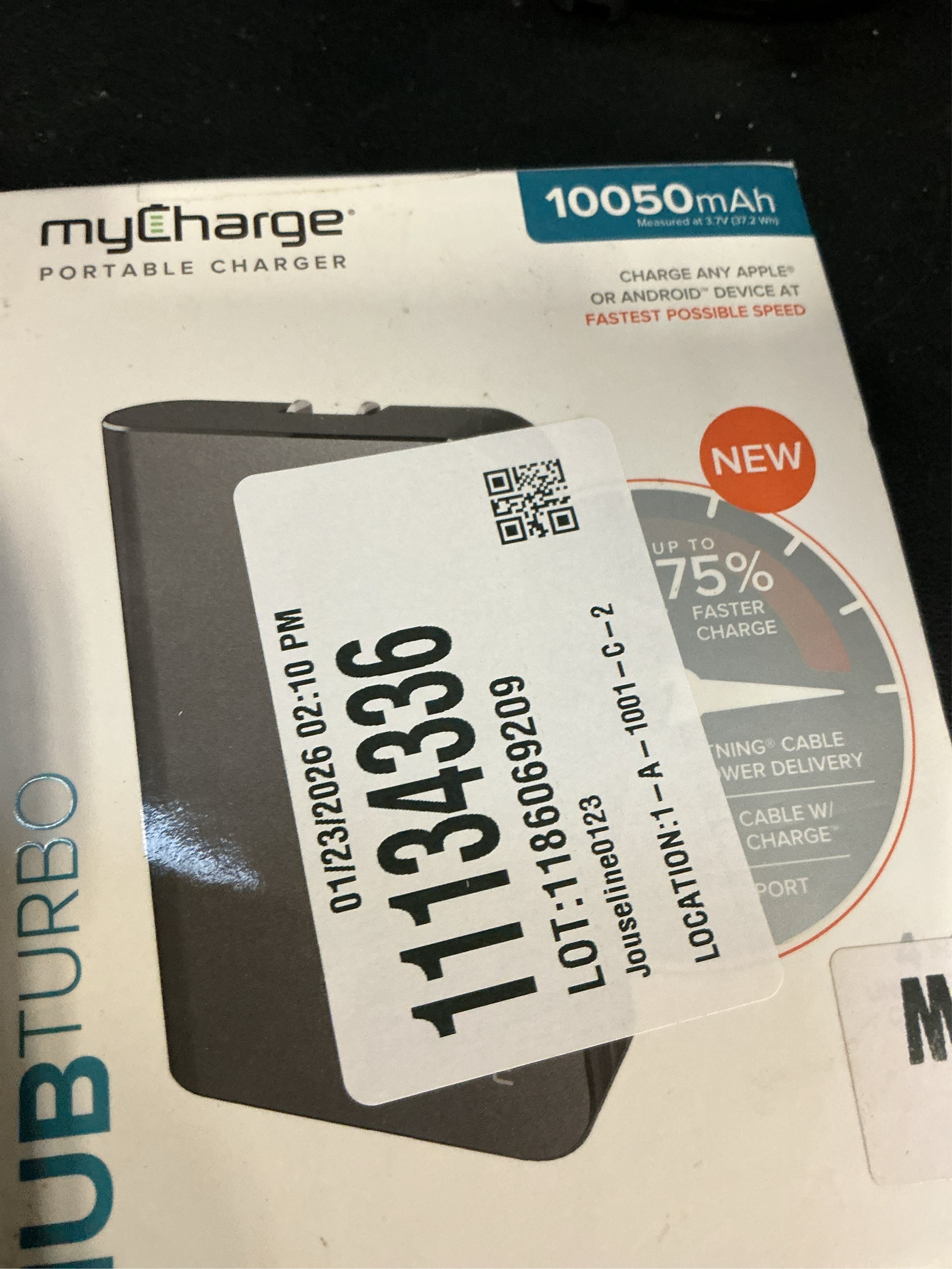 Hub Turbo Portable Charger - Gray