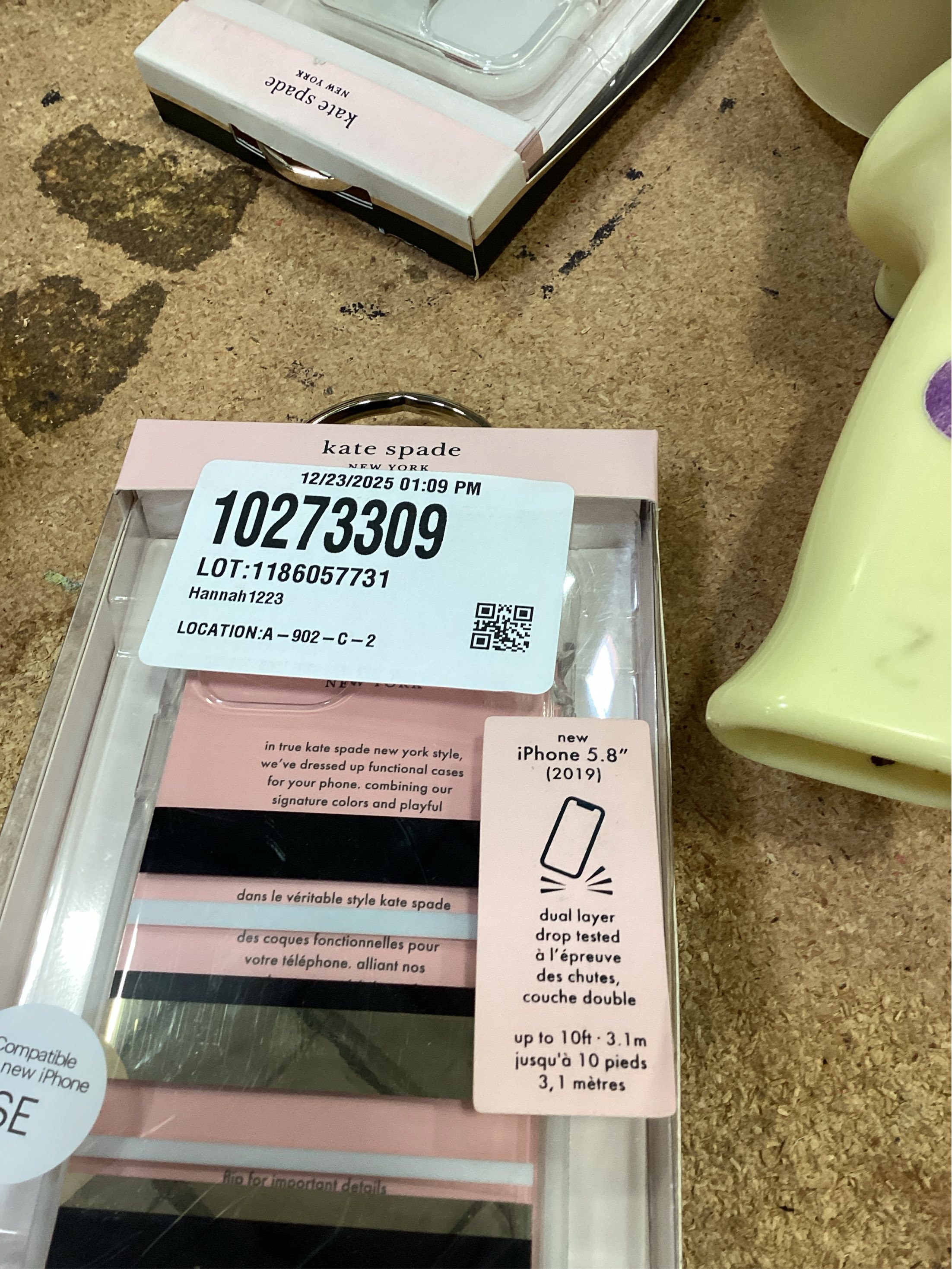 kate spade new york Defensive Hardshell Case (1-PC Comold) for iPhone 11 Pro, Park Stripe Gold Foil/Black/Cream/Cream Bumper/Clear