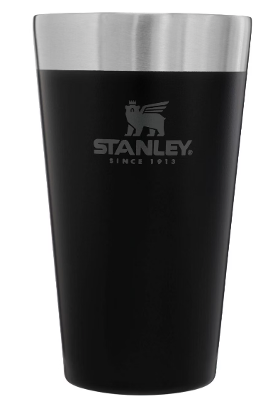 Stanley 16 oz Stay-Chill Stacking Pint Black: Stainless Steel Beer Glass, Dishwasher-Safe Drinkware for Hot & Cold Beverages