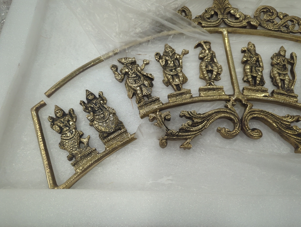 eSplanade - Brass Vishnu Dashavatar Dashavatara Dasavatharam - Ten Incarnations Avtars - Ten Incarnations of Lord Vishnu - Wall Hanging